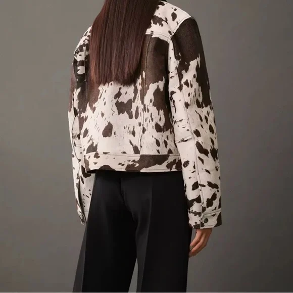 Western Cowhide Look Short Jacket - Picture 3 of 8